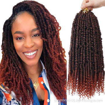 Bomb Twist Crochet Hair 14 Inch Spring Twist Crochet Braids Pre-looped Mini Passion Twist Braiding Hair